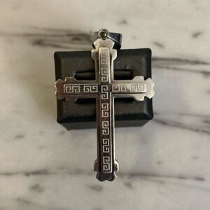 Stainless Steel Metal Cross Pendant Chain Necklace